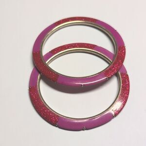 Set of 2 Pink Glittery‎ Indian Bangle Bracelets
